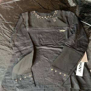 DKNY Girls Studded Peekaboo Chiffon Shirt {Size: 4} NWT